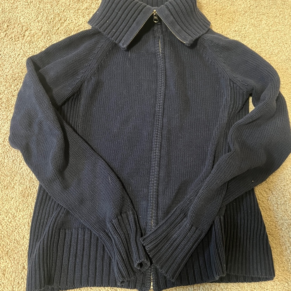 Joe Fresh Dark Blue Ribbed Zip-Up